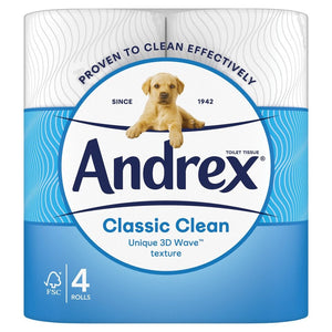 Andrex Classic Clean Toilet Tissue 4 Rolls