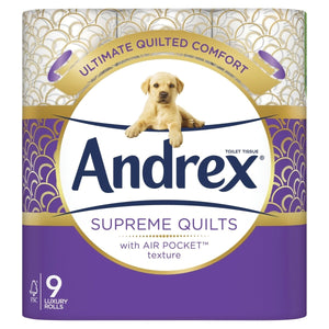 Andrex Supreme Quilts Toilet Tissue 9 Rolls