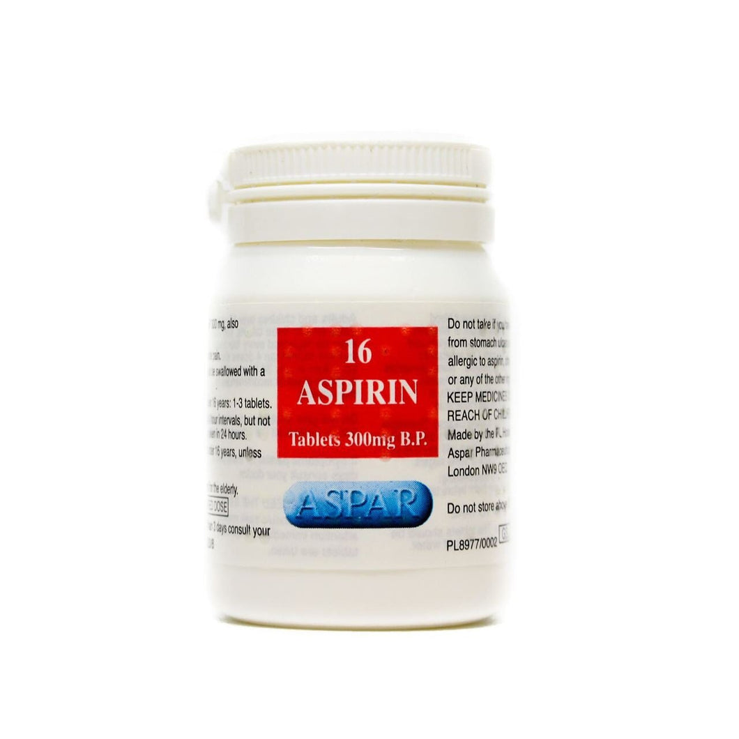 Aspar Aspirin 300mg Tablets Tub 16s