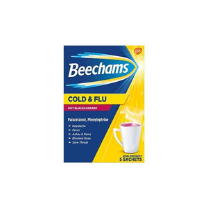 Beechams Cold & Flu Hot Blackcurrant Sachet 5's