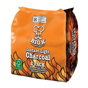 Big K Instant Light Charcoal 2 Pack x 1kg