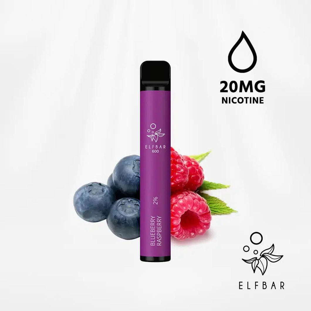 Elf Bar 600 Blueberry Raspberry Disposable Vape 2 x 20mg