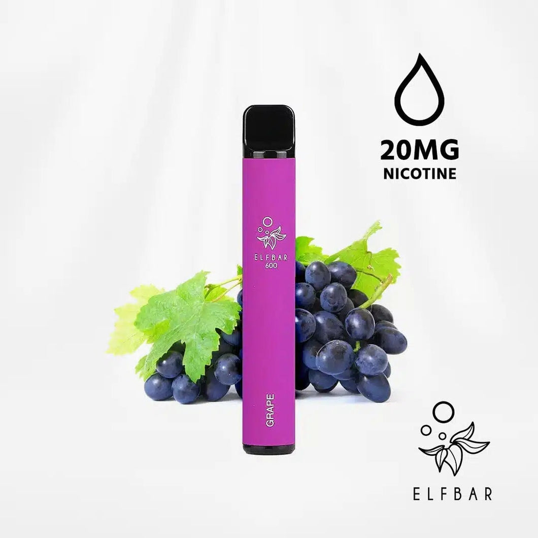 Elf Bar 600 Grape Disposable Vape 2 x 20mg