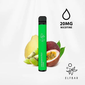 Elf Bar 600 Kiwi Passionfruit Guava Disposable Vape 2 x 20mg