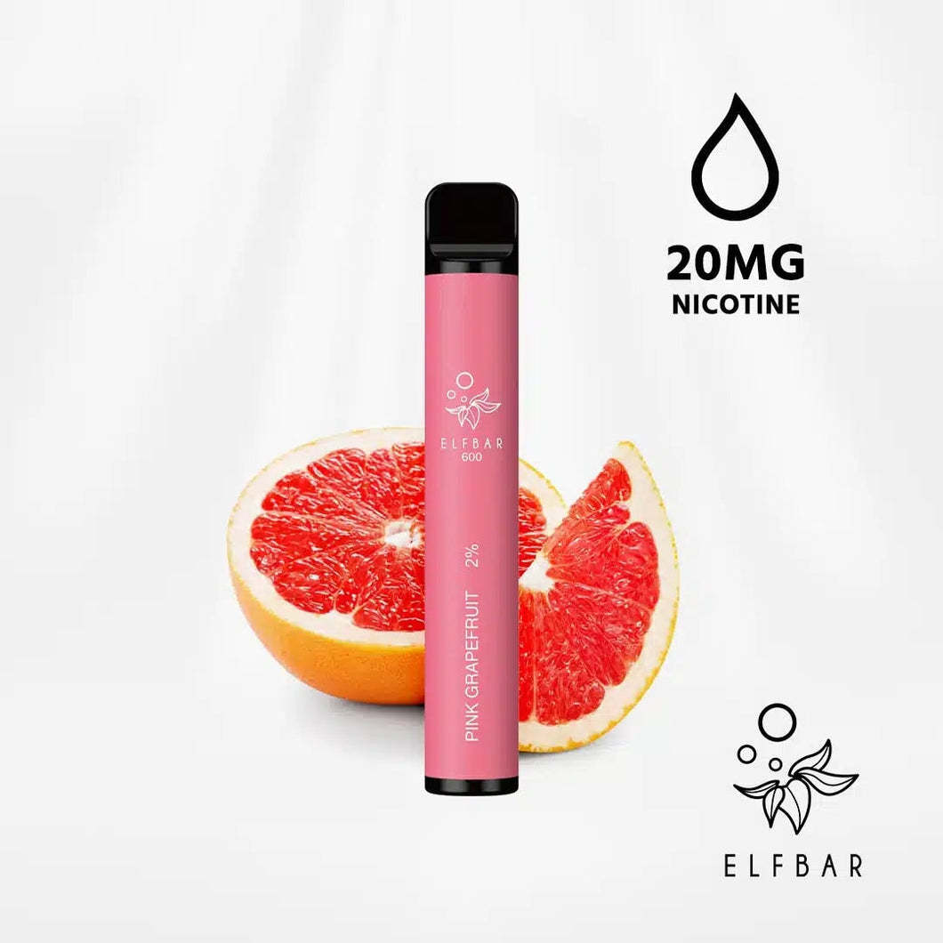 Elf Bar 600 Pink Grapefruit Disposable Vape 2 x 20mg