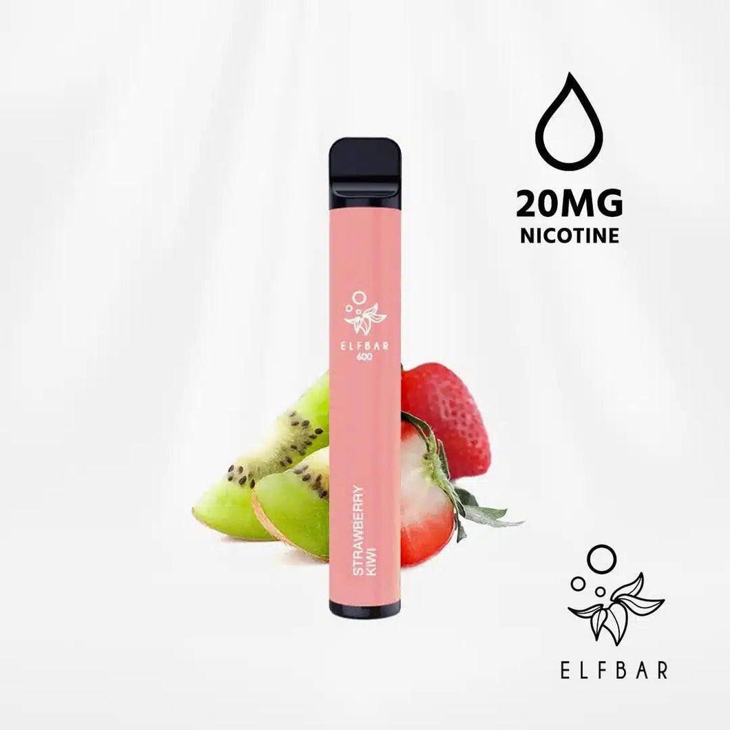 Elf Bar 600 Strawberry Kiwi Disposable Vape 2 x 20mg