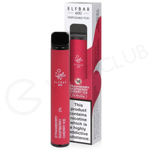 Elfbar 600 Strawberry Raspberry Cherry Ice Disposable Vape 2 x 20mg