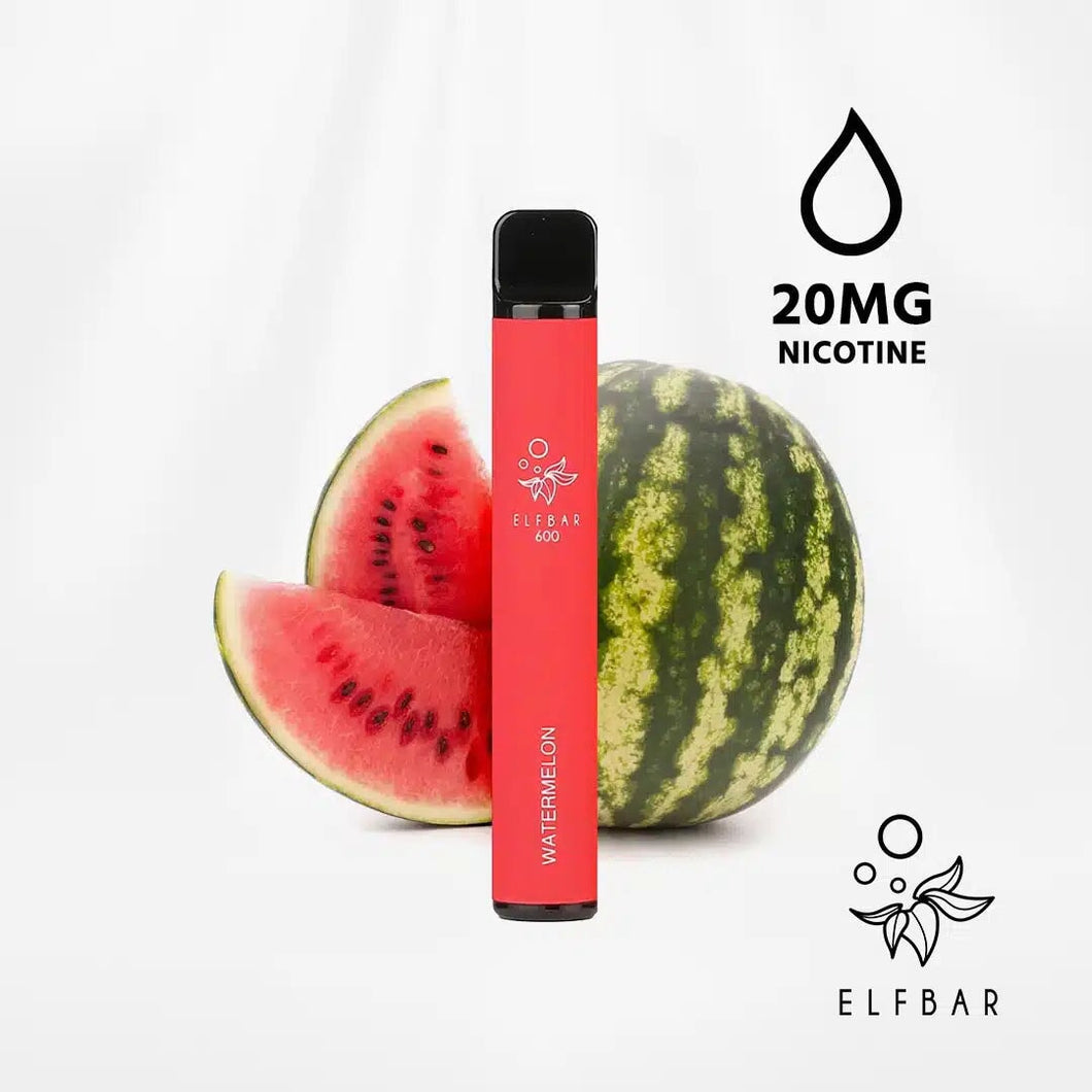 Elfbar 600 Watermelon Disposable Vape 2 x 20mg