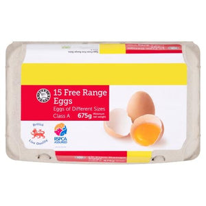 Euro Shopper 15 Free Range Eggs 675g