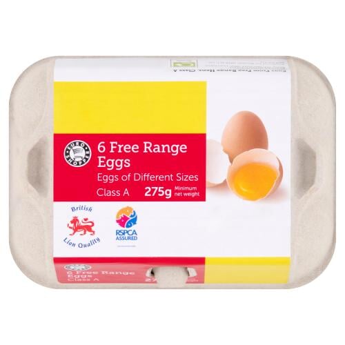 Euro Shopper 6 Free Range Eggs 275g