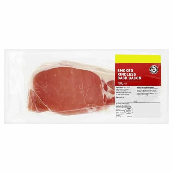 Euro Shopper Smoked Rindless Back Bacon 150g