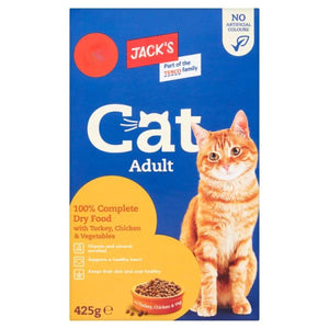 Jack's Cat Adult Dry Food with Turkey, Chicken & Vegetables 425g