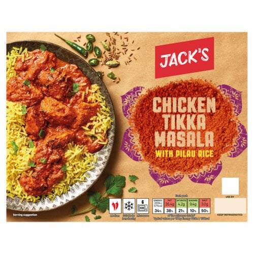 Jack's Chicken Tikka Masala with Pilau Rice 400g