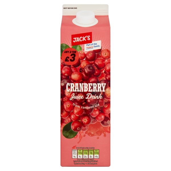 Jack’s Cranberry Juice Drink 1L x 2