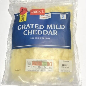 Jack’s Grated Mild Cheddar 180g