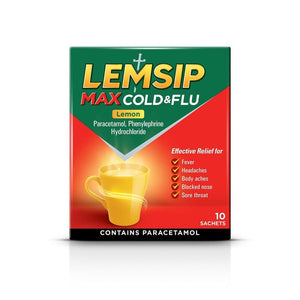 Lemsip Max Cold & Flu Lemon 10 Sachets