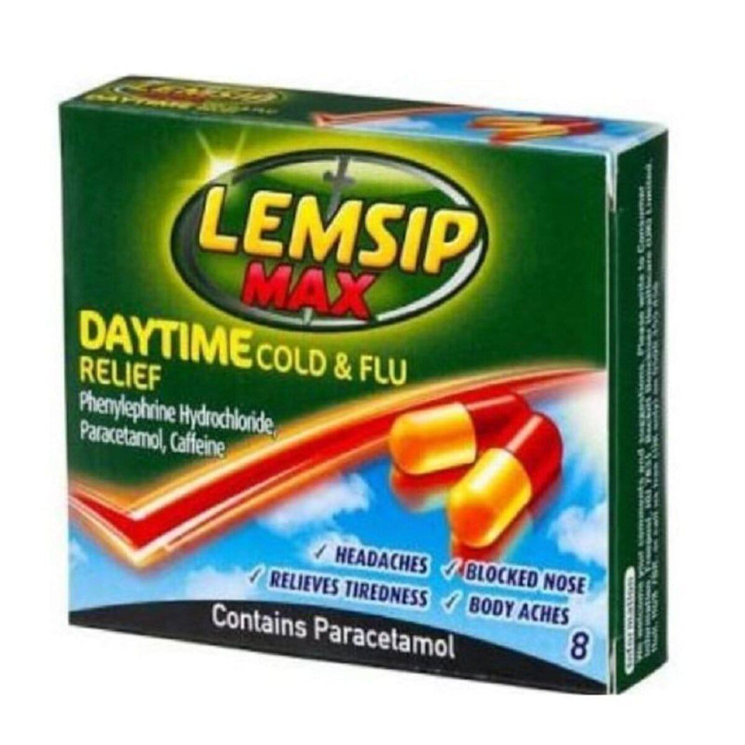 Lemsip Max Daytime Cold & Flu Relief Capsules, 8 Capsules