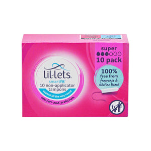 Lil-Lets Non-Applicator Tampons 10 Pack - Super