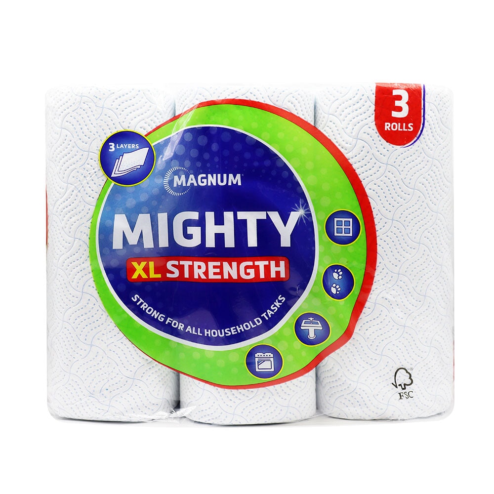 Magnum Mighty XL Strength 3 Ply Kitchen Roll 3 Pack