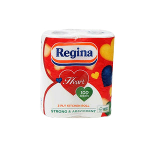 Regina Heart Kitchen Roll Heart 3ply 2 x 100 Sheets