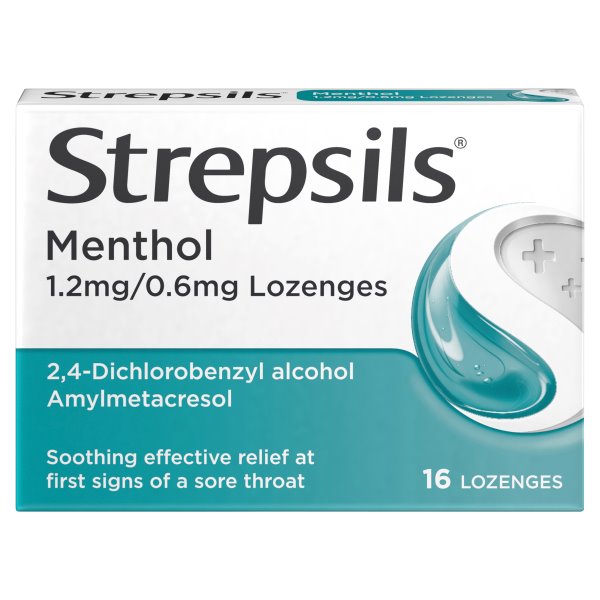 Strepsils Menthol 1.2mg/0.6mg Lozenges 16's