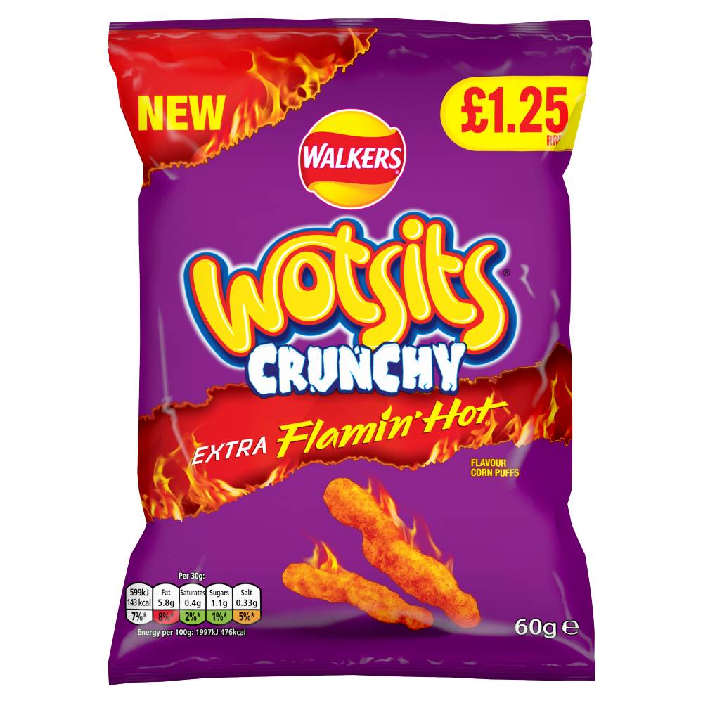 Walkers Wotsits Crunchy Extra Flamin' Hot 60g