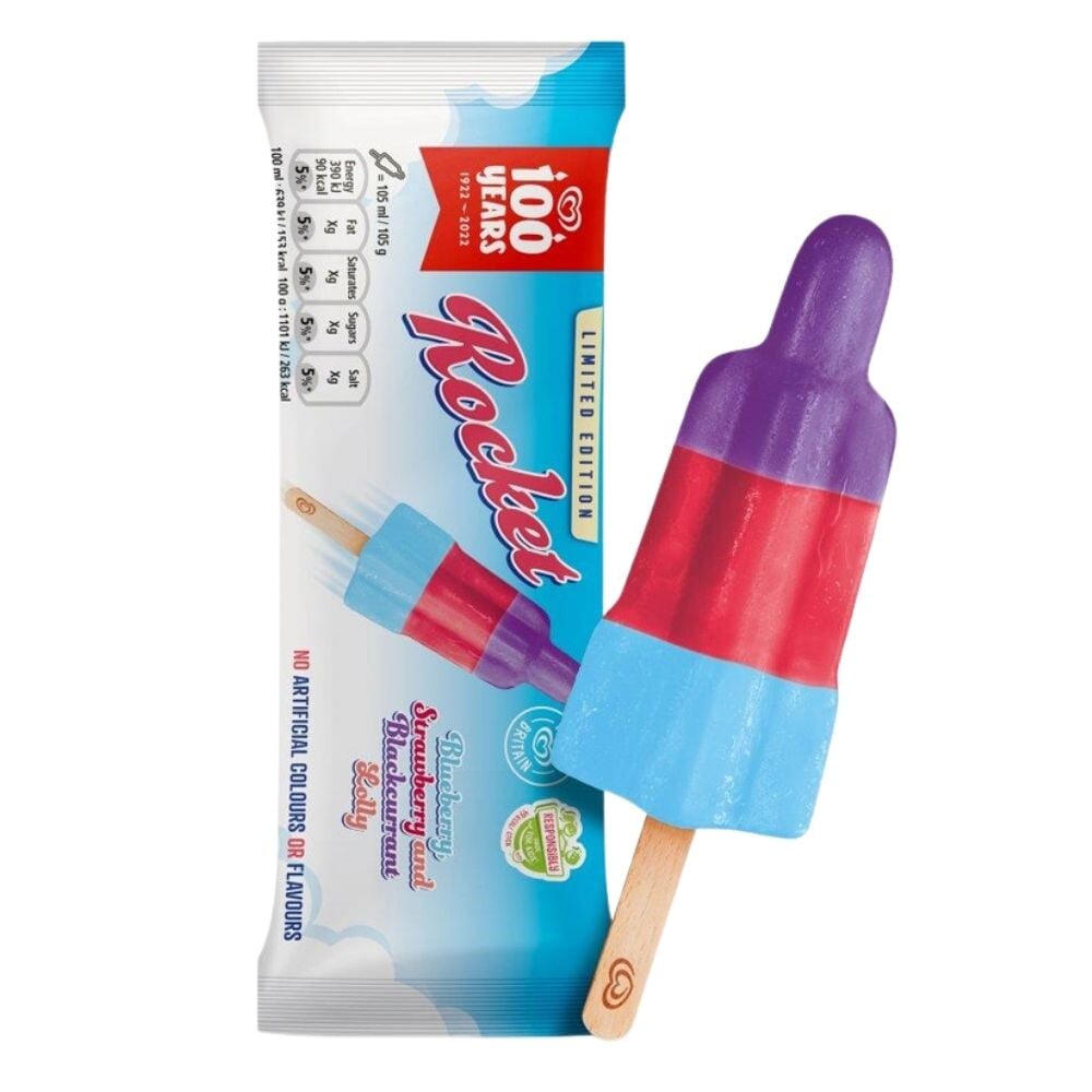 Wall's Rocket Blueberry, Strawberry & Blackcurrant Lolly 55ml