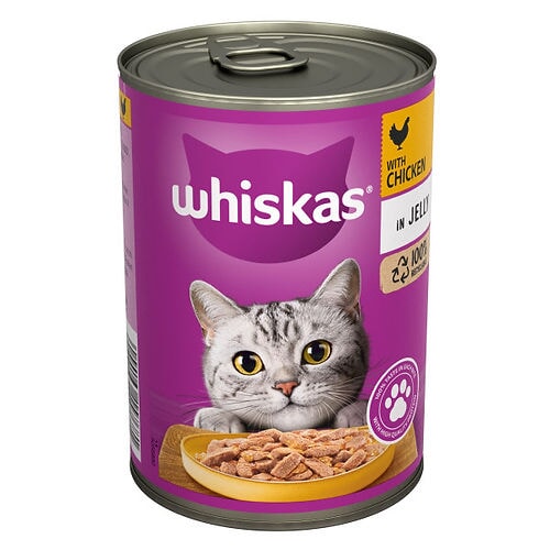 Whiskas Adult Wet Cat Food Chicken in Jelly Tin 400g