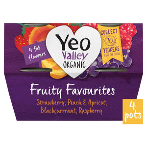 Yeo Valley Organic Fruity Favourites Yoghurts 4 x 110g