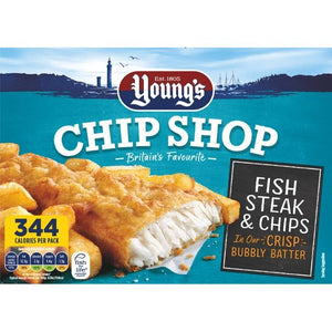 Young's Chip Shop Fish Steak & Chips 300g