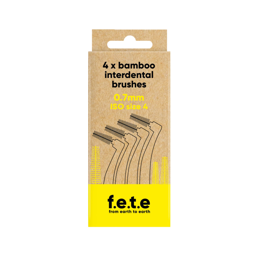 f.e.t.e Bamboo Interdental Brushes Yellow (0.7mm | ISO Size 4) 4pcs