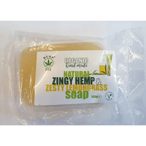 HEMP 101 Organic Natural Zingy Hemp & Zesty Lemongrass Soap 100g