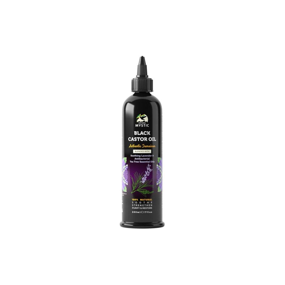 Natural Mystic Black Castor Oil Authentic Jamaican Blended with Soothing Lavender & Antibacterial Tea Tree Essential Oil 120ml